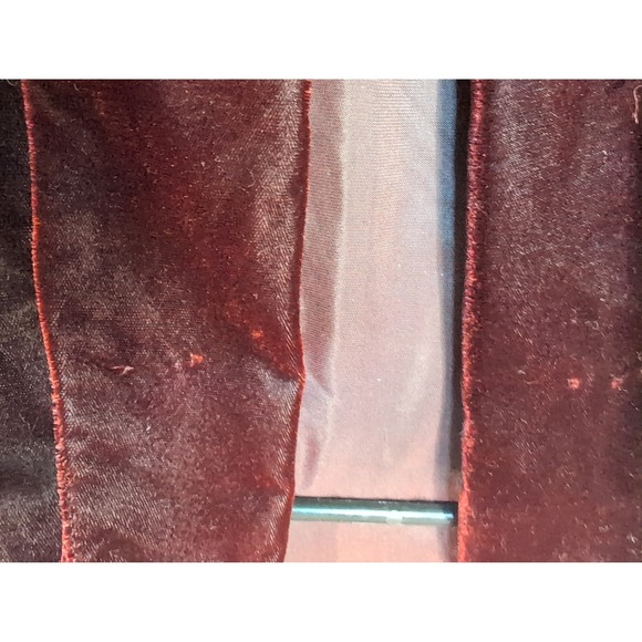 Roberta Womens Velvet Open Front Jacket Burgundy Shawl Collar Style Smal - Picture 4 of 8